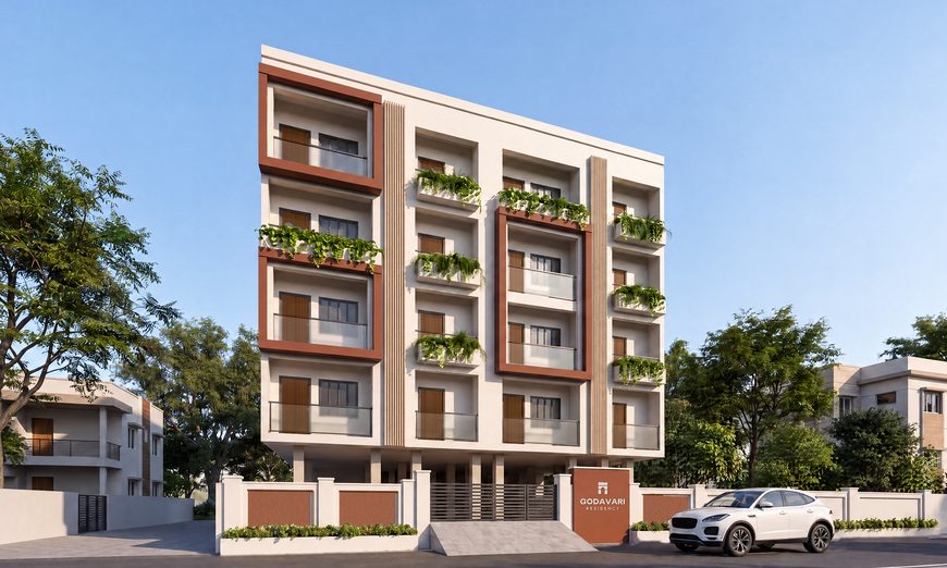 Artist's impression of Godavari Residency in daylight
